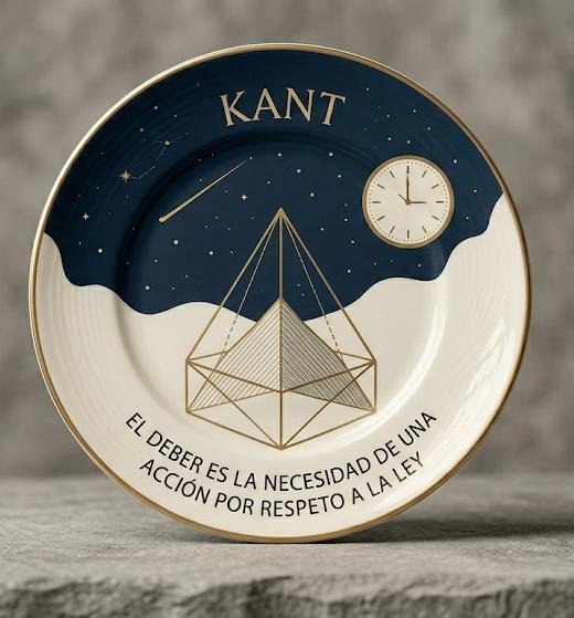 Plato decorativo inspirado en Immanuel Kant.